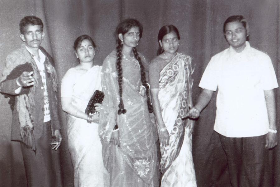 Brahmachari Girish Ji has participated in a stage drama during Law studies at Jabalpur University. Absolute right in both pictures. October 1982